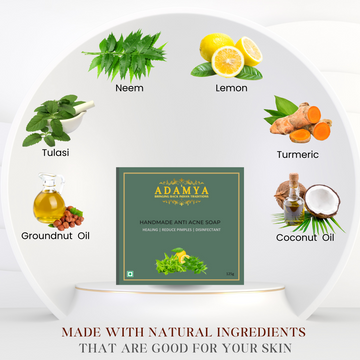 HANDMADE COLD PROCESSED ANTI-ACNE SOAP FOR HEALING AND DISINFECTANT.